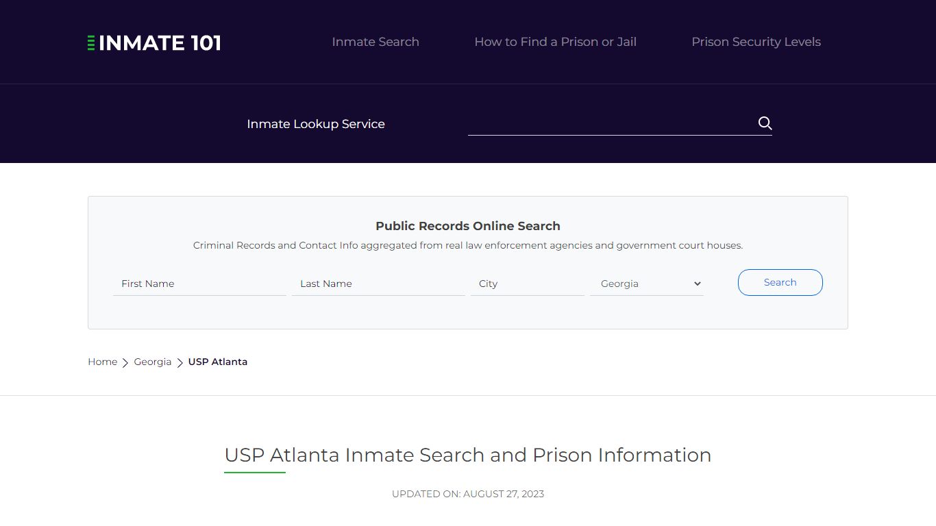 USP Atlanta Inmate Search | Lookup | Roster